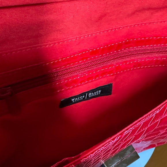 White House Black Market Red Crocodile-Embossed Clutch - Picture 9 of 10